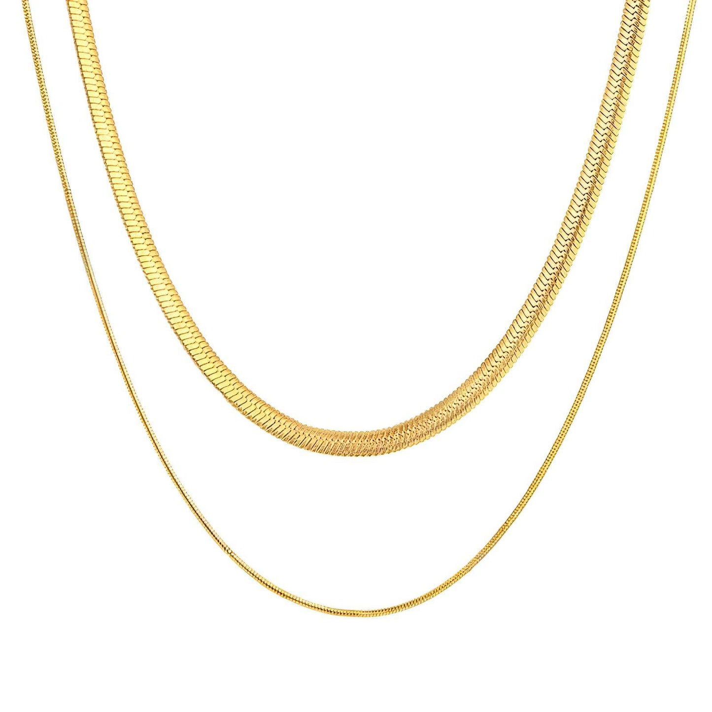 Radiance Link Double Herringbone Necklace