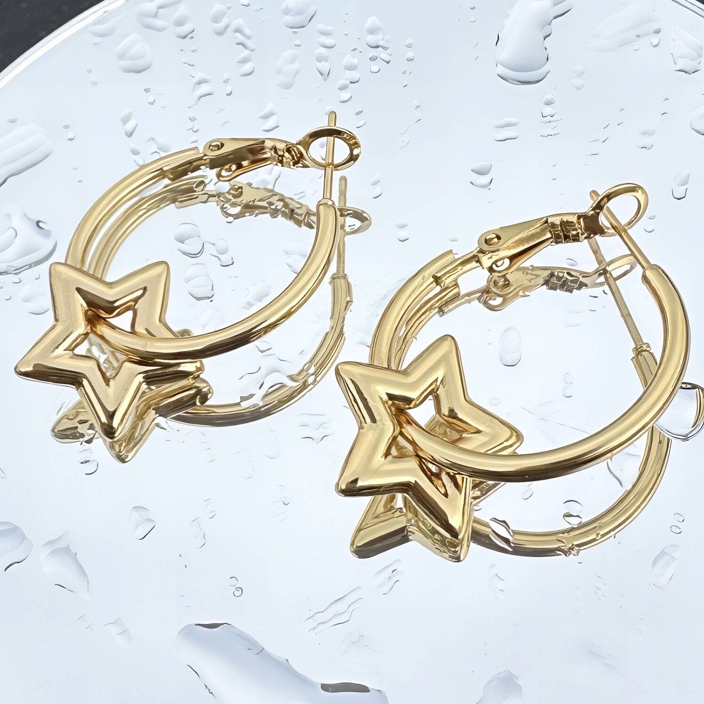 Star Hoop Earrings
