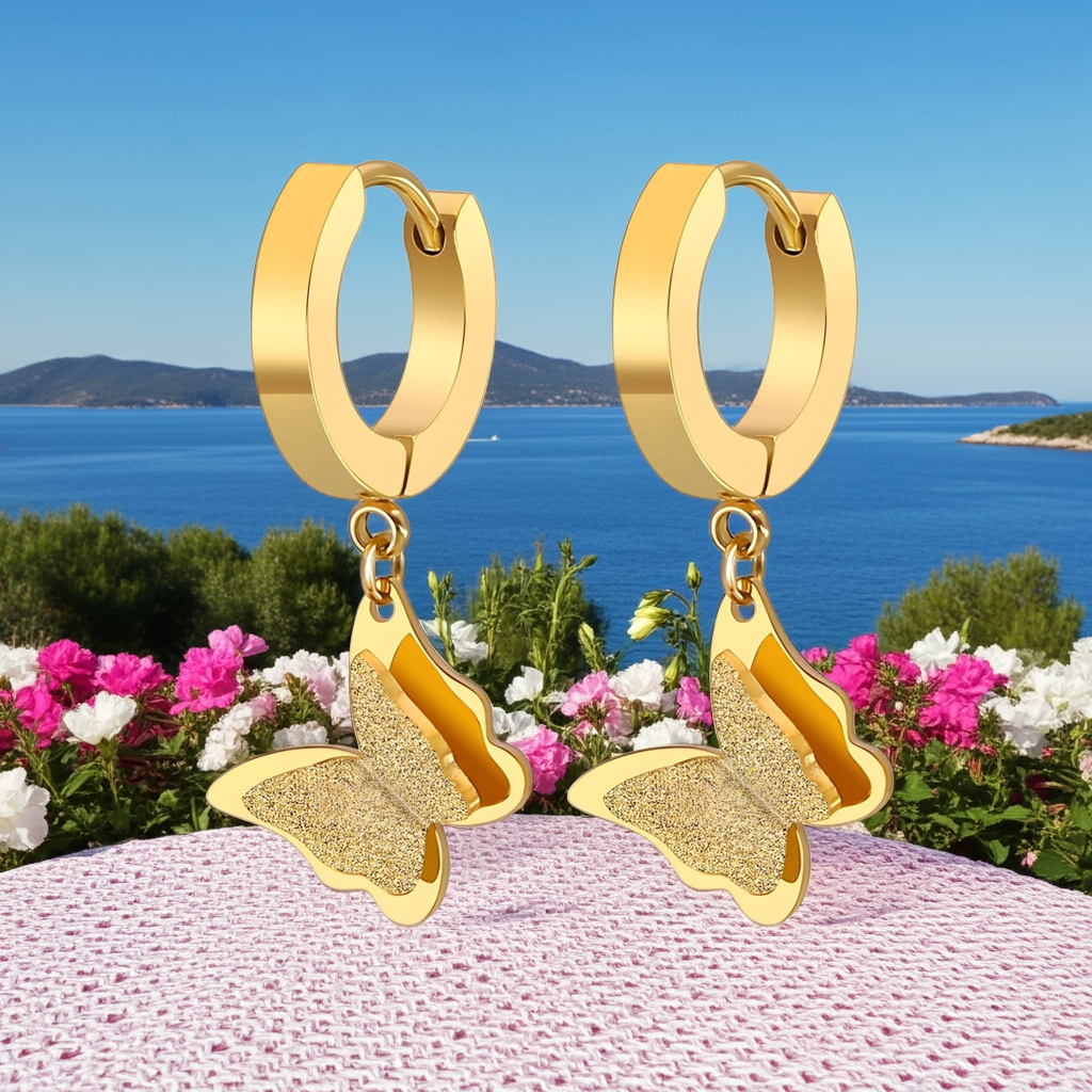 Enchanted Butterfly Huggie Hoop Earrings