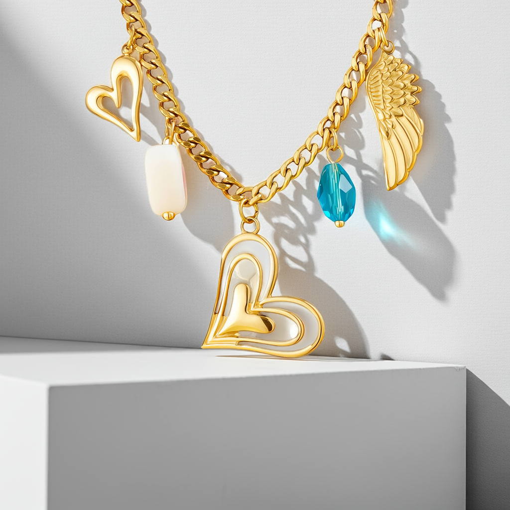 Heart of an Angel Charm Necklace