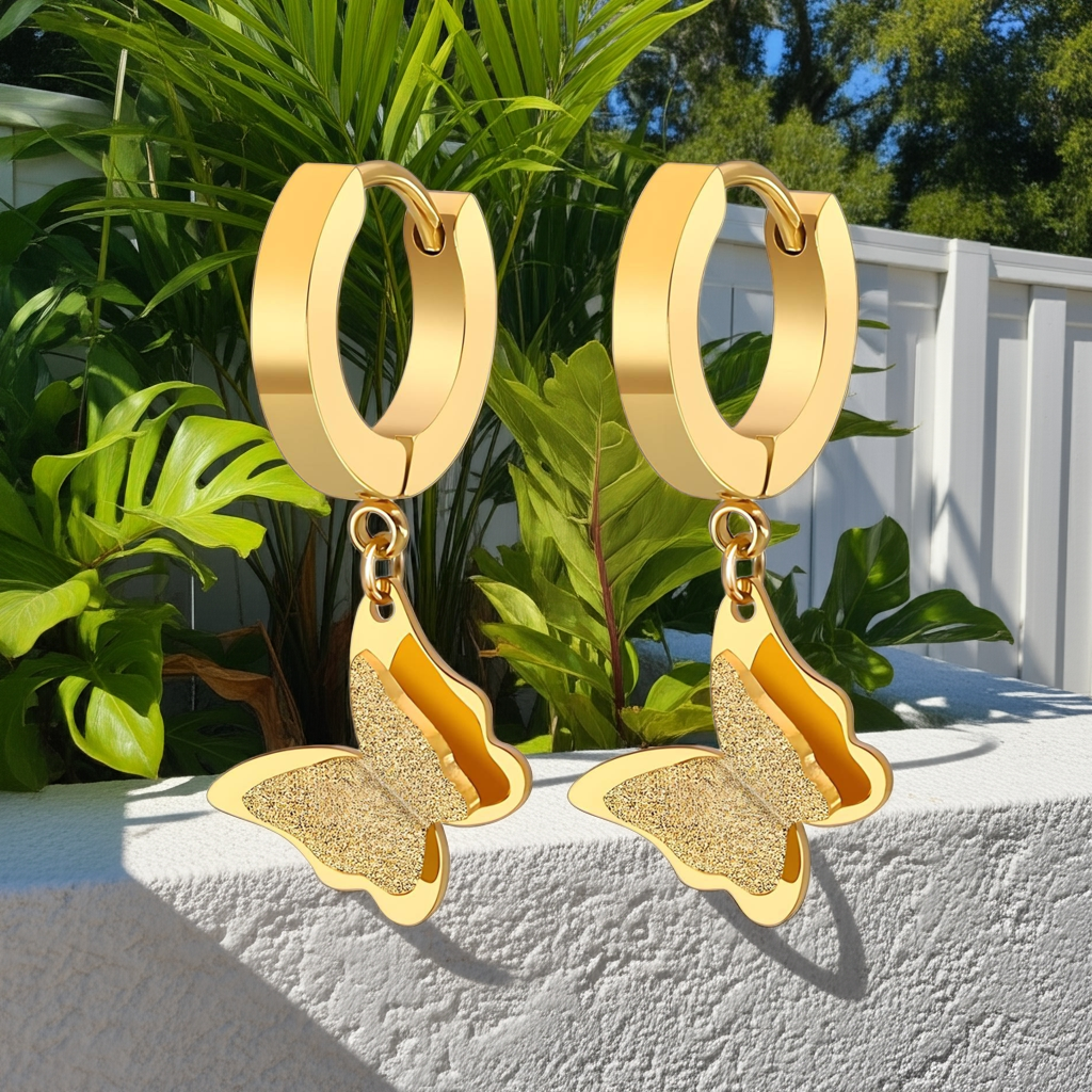 Enchanted Butterfly Huggie Hoop Earrings