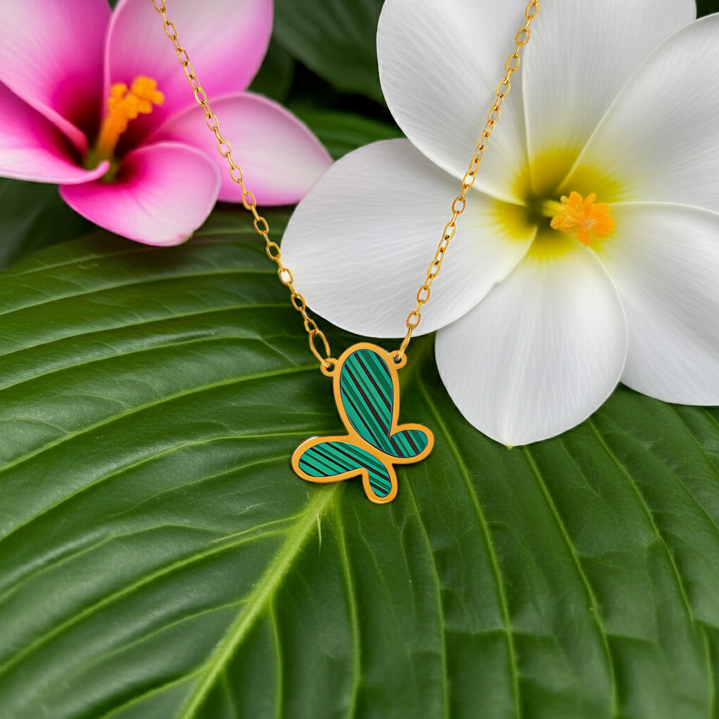 Green Butterfly Necklace