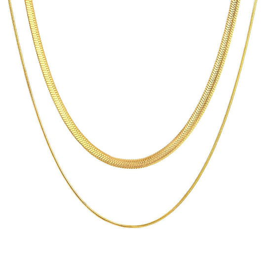 Radiance Link Double Herringbone Necklace