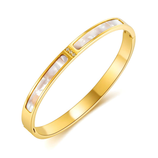 White Enamel Bangle