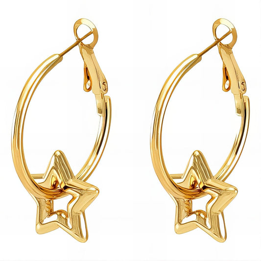 Star Hoop Earrings
