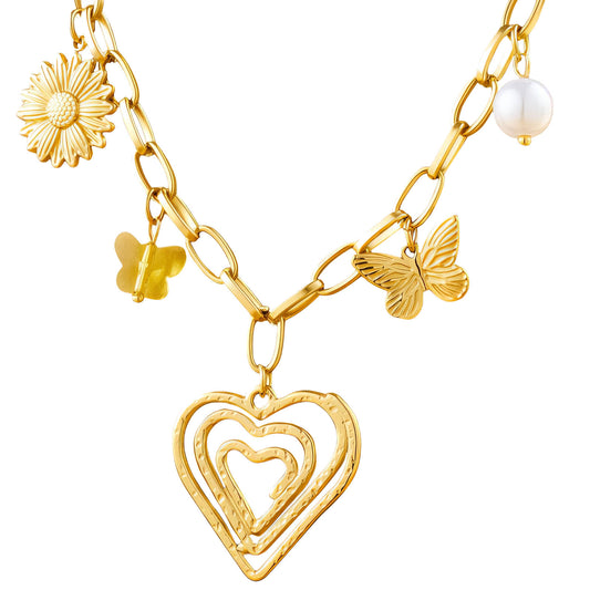 Solstice Serenade Heart Charm Necklace