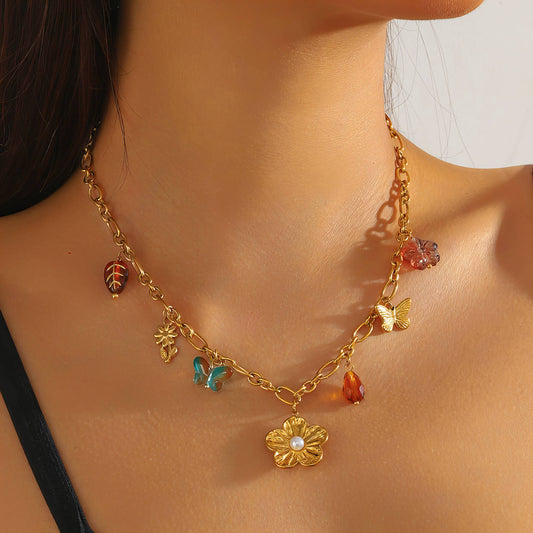 Celeste Bloom Charm Necklace