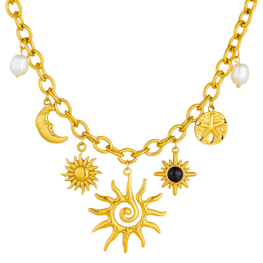Sun Solstice Charm Necklace